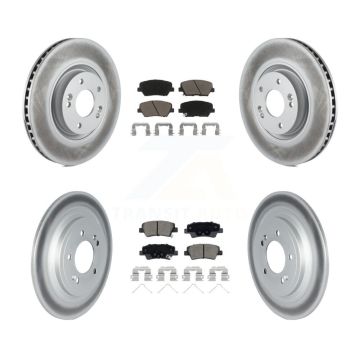 Front Rear Coated Disc Brake Rotors And Ceramic Pads Kit For 2019-2020 Hyundai Nexo KGC-102421