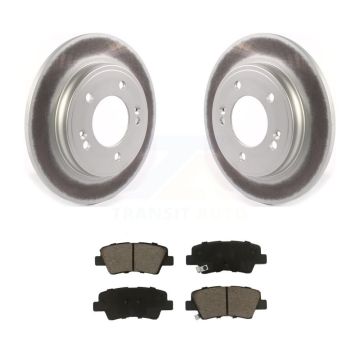 Rear Coated Disc Brake Rotors And Ceramic Pads Kit For Kia Forte Hyundai Veloster KGC-102422