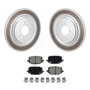 Rear Coated Disc Brake Rotors And Ceramic Pads Kit For 2022-2024 Ford Explorer 2.3L KGC-102427
