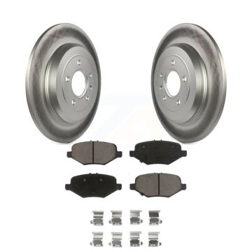 Rear Coated Brake Rotors Ceramic Pad Kit For 2015 Ford Explorer Without Heavy Duty Brakes KGC-102428