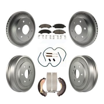 Front Rear Coated Disc Brake Rotors Ceramic Pads And Drum Kit (7Pc) For GMC Sierra 1500 KGC-102430