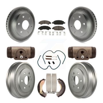 Front Rear Coated Disc Brake Rotors Ceramic Pads And Drum Kit (9Pc) For GMC Sierra 1500 KGC-102432