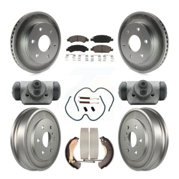 Front Rear Coated Disc Brake Rotors Ceramic Pads And Drum Kit (9Pc) For GMC Sierra 1500 KGC-102433