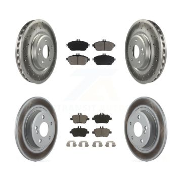 Front Rear Coated Disc Brake Rotors And Ceramic Pads Kit For Mercedes-Benz B250 CLA250 KGC-102439