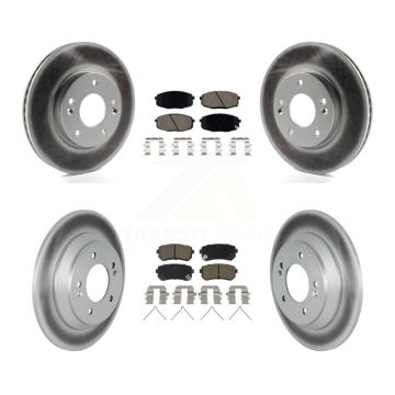 Front Rear Coat Brake Rotor Ceramic Pad Kit For 22 Hyundai Kona With Manual Parking KGC-102452