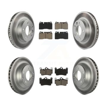 Front Rear Coated Disc Brake Rotors And Ceramic Pads Kit (6Pc) For Volkswagen Touareg KGC-102453