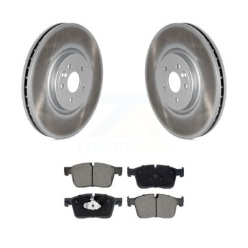 Front Coated Disc Brake Rotors And Ceramic Pads Kit For Jaguar XE XF KGC-102456