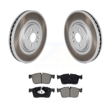 Front Coated Disc Brake Rotors & Ceramic Pad Kit For Jaguar F-Pace Land Rover Range Velar KGC-102459