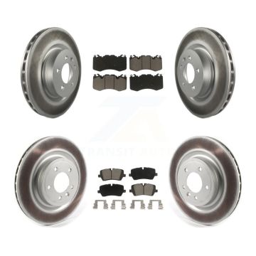 Front Rear Coated Disc Brake Rotors And Ceramic Pads Kit For 2016 Land Rover Range 3.0L KGC-102465