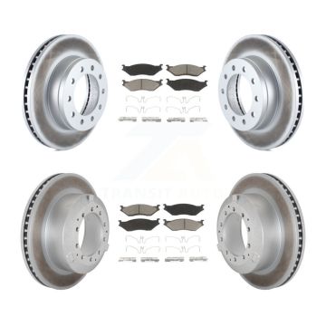 Front Rear Coat Brake Rotor Ceramic Pad Kit For Ford F-450 Super Duty F-550 International KGC-102466