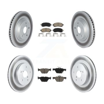 Front Rear Coated Disc Brake Rotors & Ceramic Pad Kit For 2020-2022 Subaru Outback Legacy KGC-102471