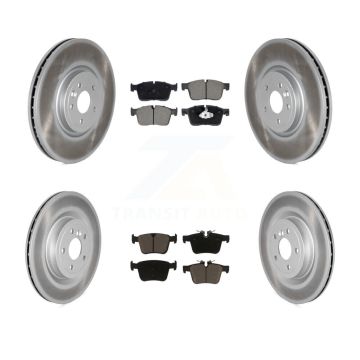 Front Rear Coated Disc Brake Rotors And Ceramic Pads Kit For Jaguar XE XF KGC-102474