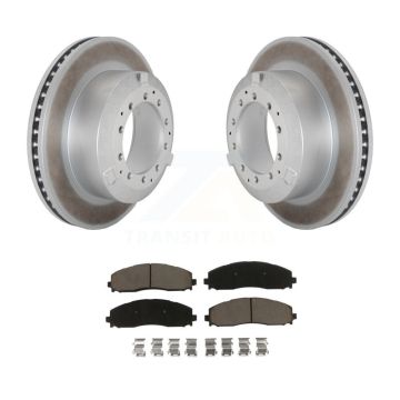Rear Coated Brake Rotor Ceramic Pad Kit For 2015-2016 Ford F-350 Super Duty Cab & Chassis KGC-102477