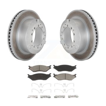 Rear Coat Brake Rotor Ceramic Pad Kit For Ford F-450 Super Duty F-550 International IC AE KGC-102478