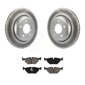 Rear Coated Brake Rotor Ceramic Pad Kit For 01-05 BMW 320i With 320mm Diameter KGC-102479