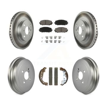Front Rear Coated Disc Brake Rotors Ceramic Pads And Drum Kit For Toyota Yaris KGC-102482
