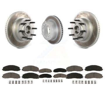 Front Rear Coated Disc Brake Rotors And Ceramic Pads Kit For Ford F-350 Super Duty KGC-102484