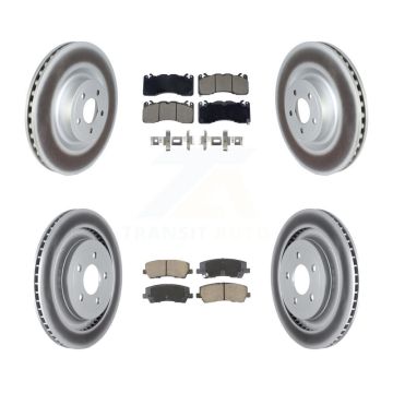 Front Rear Coated Disc Brake Rotors And Ceramic Pads Kit For Ford Mustang KGC-102490