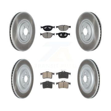Front Rear Coated Disc Brake Rotor And Ceramic Pad Kit For Jaguar XF XJ XKR XFR XJR XFR-S KGC-102492