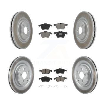 Front Rear Coated Disc Brake Rotors And Ceramic Pads Kit For Jaguar XF XJ XKR XK KGC-102493