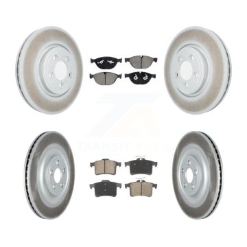Front Rear Coat Brake Rotor Ceramic Pad Kit For Jaguar XF With 326mm Diameter KGC-102495
