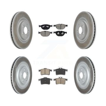 Front Rear Coat Brake Rotor Ceramic Pad Kit For Jaguar XF With 354mm Diameter KGC-102496