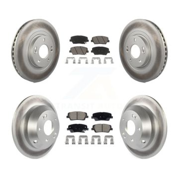 Front Rear Coated Disc Brake Rotor Ceramic Pad Kit For Hyundai Santa Fe Sport Kia Sorento KGC-102505