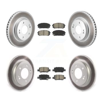 Front Rear Coated Disc Brake Rotors And Ceramic Pads Kit For Hyundai Elantra KGC-102512