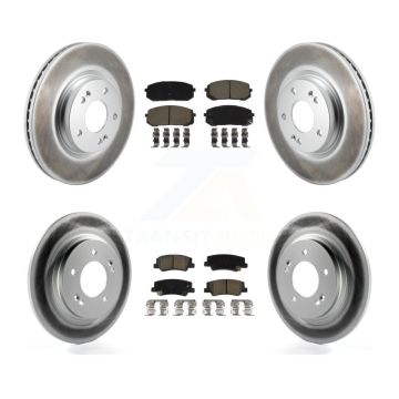 Front Rear Coated Disc Brake Rotors And Ceramic Pads Kit For Hyundai Sonata Kia K5 KGC-102513