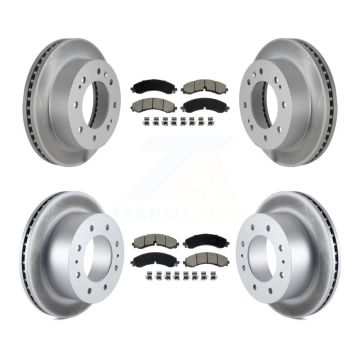 Front Rear Coated Brake Rotors Ceramic Pad Kit For GMC Chevrolet Sierra 2500 HD Silverado KGC-102514