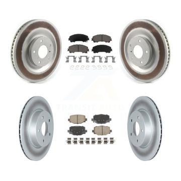 Front Rear Coated Disc Brake Rotors And Ceramic Pads Kit For INFINITI QX50 QX55 KGC-102515