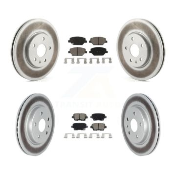 Front Rear Coated Disc Brake Rotors And Ceramic Pads Kit For 2019 Cadillac XT4 KGC-102516