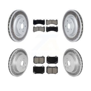 Front Rear Coated Disc Brake Rotors And Ceramic Pads Kit For 2018-2020 Subaru WRX STI KGC-102517