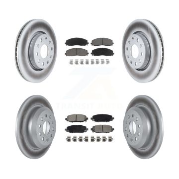 Front Rear Coated Disc Brake Rotors & Ceramic Pad Kit For 2018-2020 Jeep Wrangler Rubicon KGC-102523
