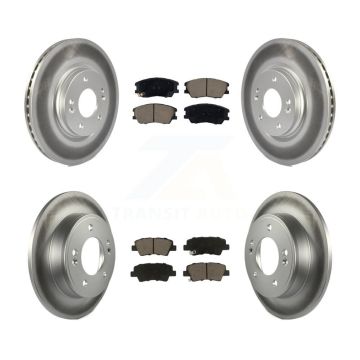Front Rear Coated Disc Brake Rotors And Ceramic Pads Kit For Kia Soul KGC-102530