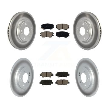 Front Rear Coated Disc Brake Rotors And Ceramic Pads Kit For 2020-2023 Kia Soul EV KGC-102531