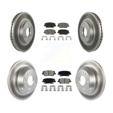 Front Rear Coated Disc Brake Rotors And Ceramic Pads Kit For Hyundai Santa Fe Kia Sorento KGC-102534