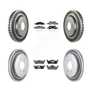 Front Rear Coated Disc Brake Rotors Ceramic Pad Kit For Ford Expedition Lincoln Navigator KGC-102539