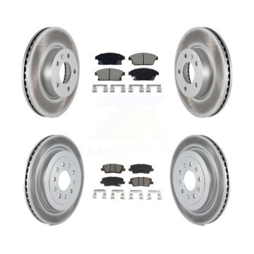 Front Rear Coated Disc Brake Rotors And Ceramic Pads Kit For Cadillac ATS KGC-102549