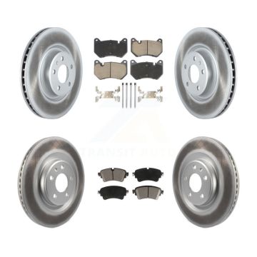 Front Rear Coated Disc Brake Rotors Ceramic Pad Kit For 2018 Audi Q5 With Brembo Calipers KGC-102552