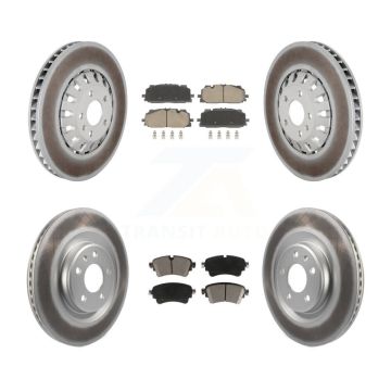 Front Rear Coated Disc Brake Rotors And Ceramic Pads Kit For Audi A6 Quattro A7 Sportback KGC-102553