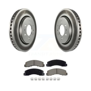 Front Coated Disc Brake Rotor Ceramic Pad Kit For Ford F-150 Expedition Lincoln Navigator KGC-102565