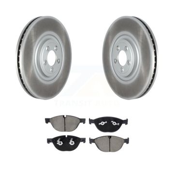 Front Coated Disc Brake Rotor & Ceramic Pad Kit For Jaguar XF XJ XKR XFR XJR XJR575 XFR-S KGC-102569