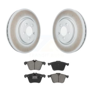 Front Coat Brake Rotor Ceramic Pad Kit For 2010 Jaguar XF With 326mm Diameter KGC-102572