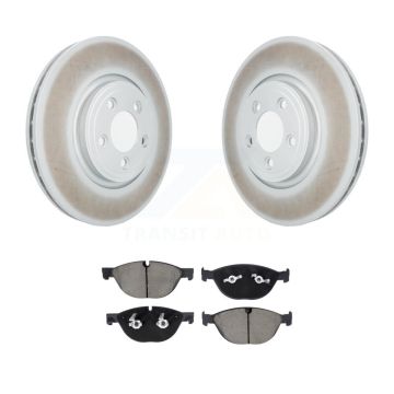 Front Coat Brake Rotor Ceramic Pad Kit For 2010 Jaguar XF With 326mm Diameter KGC-102573