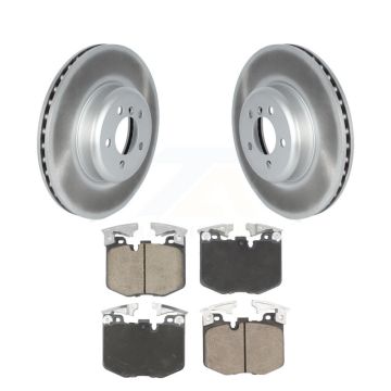 Front Coat Disc Brake Rotors Ceramic Pad Kit For 2019 BMW 330i With Blue Painted Calipers KGC-102585