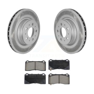 Front Coated Brake Rotor Ceramic Pad Kit For 2017-2022 Tesla 3 With Gray Painted Calipers KGC-102586