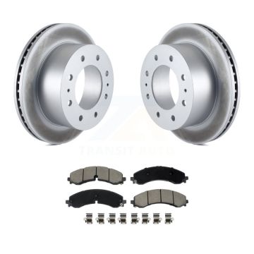 Rear Coated Brake Rotor & Ceramic Pad Kit For GMC Chevrolet Sierra 2500 HD Silverado 3500 KGC-102623