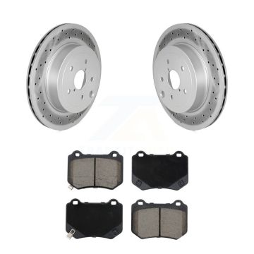Rear Coated Disc Brake Rotors And Ceramic Pads Kit For 2018-2021 Subaru WRX STI KGC-102627