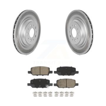 Rear Coated Brake Rotors Ceramic Pad Kit For 2017-2022 Tesla 3 With Gray Painted Calipers KGC-102629